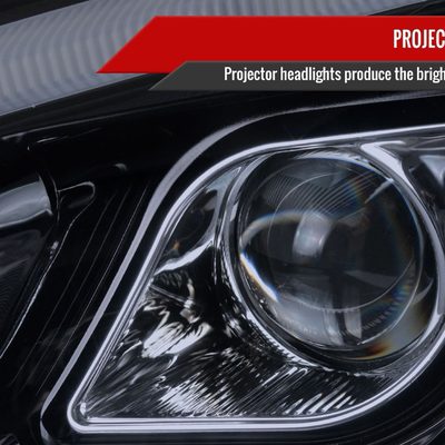 2007-2011 Honda CR-V LED Bar Projector Headlights Glossy Black/Smoke Lens