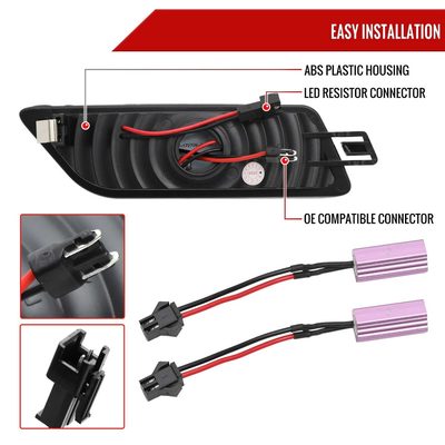 For Porsche Macan 2014-2022 Front Bumper LED Side Marker Turn Signal Lights Chrome Housing Smoked Lens