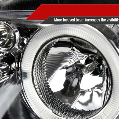 2006-2011 Honda Civic Coupe Dual Halo Projector Headlights Chrome/Clear Lens