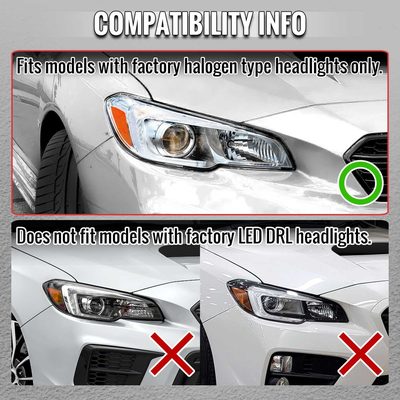For Subaru Impreza WRX STI 2015-2021 Projector Headlights Sequential LED Switchback DRL Black Housing Clear Lens