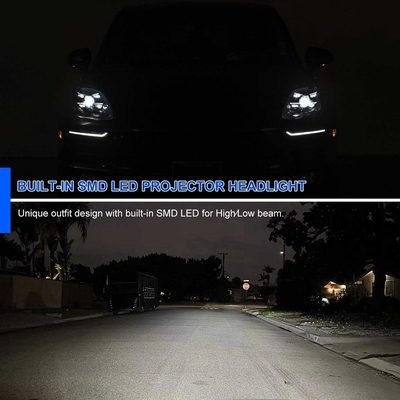 For Porsche Macan 95B.1 2015-2018 Matrix LED Projector Headlights DRL Non-Dynamic Black Clear Glossy Trim