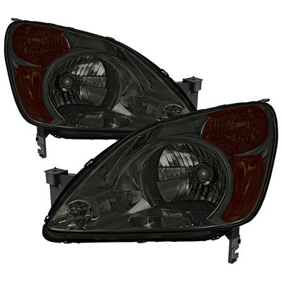 2002-2004 Honda CR-V Factory Style Headlights w/Amber Reflector Chrome/Smoke