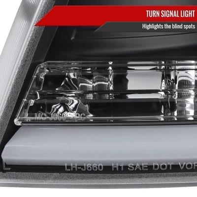 2004-2008 Ford F-150/Lincoln Mark LT LED CBar Projector Headlights Matte Black