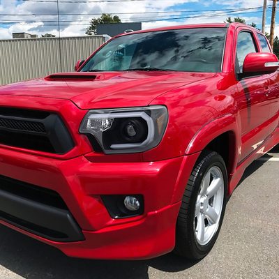 2012-2015 Toyota Tacoma LED C-Bar Projector Headlights Matte Black/Clear Lens