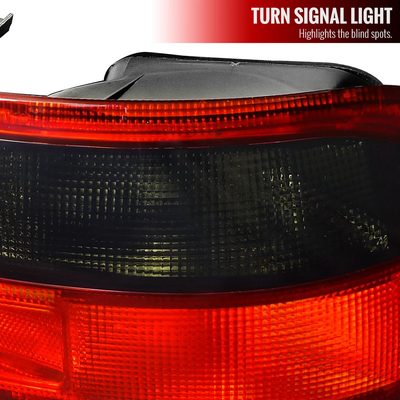 1992-1995 Honda Civic 3DR Hatchback Tail Lights Chrome/Red Smoke Lens