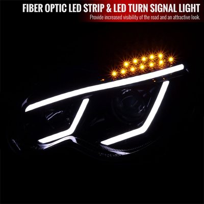 2001-2007 Mercedes W203 C Class Sedan LED Bar Headlights LED Signal Black