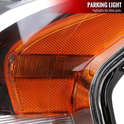 2013-2015 Nissan Altima Sedan Projector Headlights Amber Reflectors Chrome