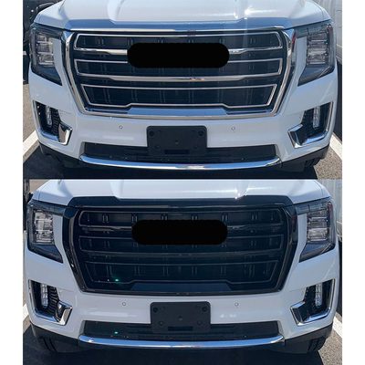 2021-2024 GMC Yukon Grille Overlay Gloss Black 5Pcs ABS Plastic