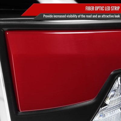 2007-2009 Dodge RAM 1500/2500/3500 Red LED Bar Tail Lights Matte Black/Clear