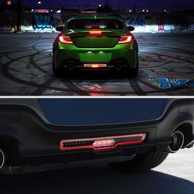 For Toyota GR86 / Subaru BRZ 2022-2024 Rear Bumper Full LED 4th Reverse Tail Brake Light Matte Black Housing Clear Lens