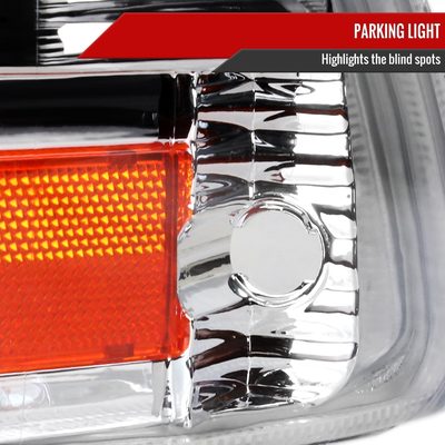 1997-2004 Dodge Dakota/98-2003 Durango Crystal Headlights Amber Reflector Chrome
