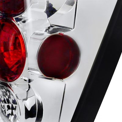 2005-2006 Jeep Grand Cherokee Tail Lights Chrome Housing/Clear Lens
