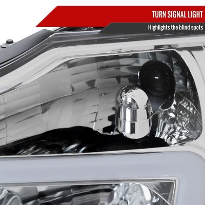 2004-2015 Nissan Titan / 04-2007 Armada LED Bar Factory Headlights Chrome/Clear