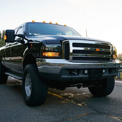 1999-2004 Ford Excursion/F-250/350/450/550 Crystal Headlights Matt Black/Clear