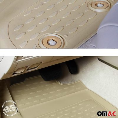 2017-2026 Audi Q7 Q8 (Typ 4M) Floor Mats Liners Full Set All Weather Beige