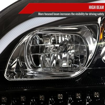 2006-2008 Mercedes W164 ML Class LED Bar Headlights Signal Lights Jet Black