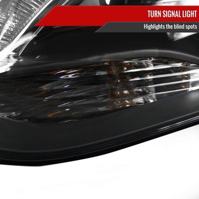 2012-2014 Ford Focus Halo Projector Headlights LED Light Strip Matt Black