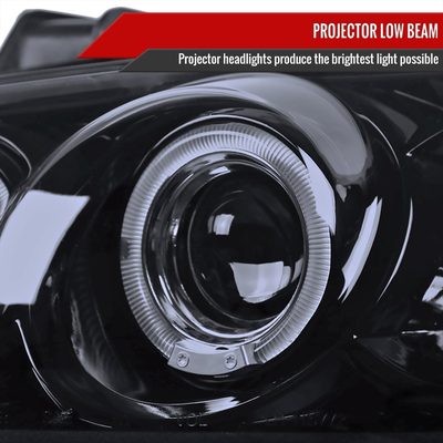2000-2003 Nissan Sentra Dual Halo Projector Headlights Glossy Black/Smoke Lens