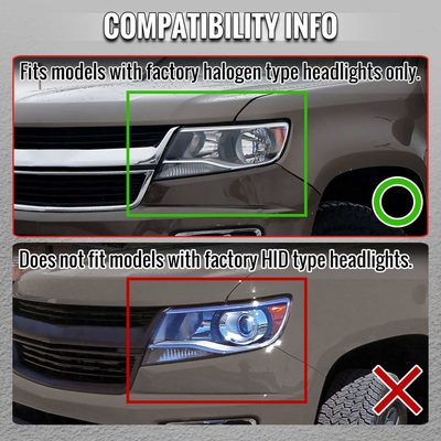 For Chevrolet Colorado 2015-2022 Factory Style Headlights Chrome Housing Clear Lens