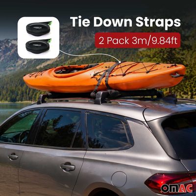 Lexus 19" Roof Rack Pads Surfboard Windsurf Crossbar Pads Black 2 Pcs