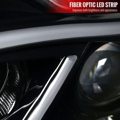 2001-2007 Mercedes W203 C Class Sedan LED Bar Headlights Signal Glossy Black