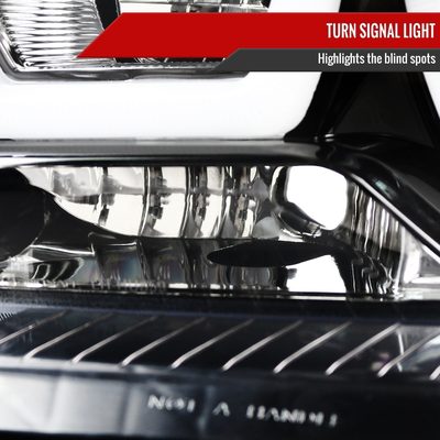 2011-2014 Dodge Charger Dual LED U-Bar Projector Headlights Jet Black/Clear
