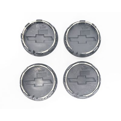 2015-2025 Chevrolet Suburban / Tahoe Licensed Wheel Cap Emblem Set Gloss Black 4Pcs ABS Plastic