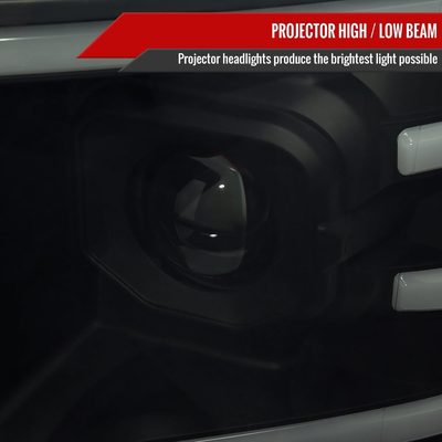 2009-2014 Ford F-150 Sequential LED Turn Signal Projector Headlights Smoke
