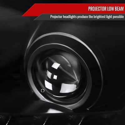 2005-2010 Pontiac G6 Projector Headlights w/ LED Light Strip Matte Black/Clear