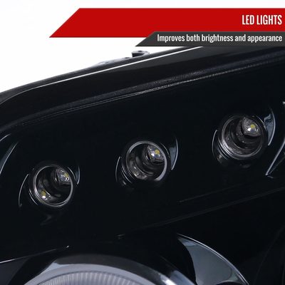 2003-2005 Toyota 4Runner Dual Halo Projector Headlights Glossy Black/Smoke