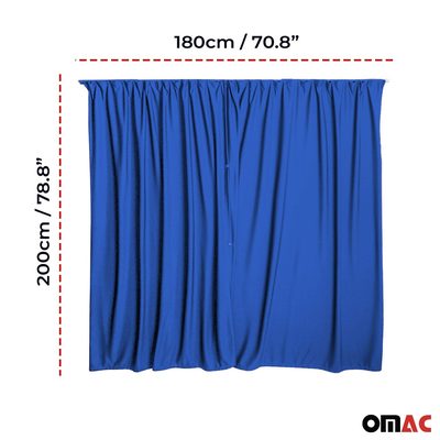 Mercedes Sprinter Trunk Tailgate Curtain Blue 2 Privacy Curtains
