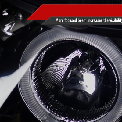2006-2011 Honda Civic Coupe Dual Halo Projector Headlights Glossy Black/Smoke