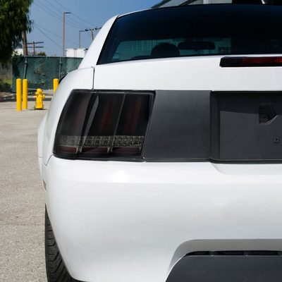 1999-2004 Ford Mustang Red Marker LED Tail Lights Glossy Black/Smoke