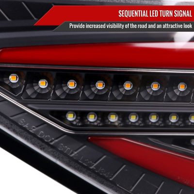 2008-2014 Subaru Impreza WRX Hatchback LED Red Tube Tail Lights Matt Black