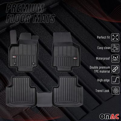 2020-2024 Volkswagen Atlas Cross Sport Premium Floor Mats Liners Full Set All Weather Heavy Duty