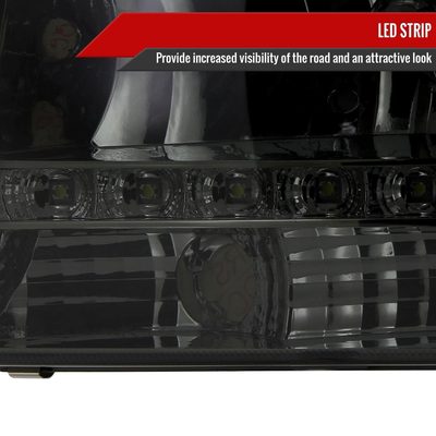 1997-2004 Dodge Dakota/ Durango LED Light Factory Crystal Headlights Smoked