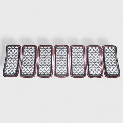 2020-2024 Jeep Renegade Grille Overlay Gloss Black 7Pcs ABS Plastic