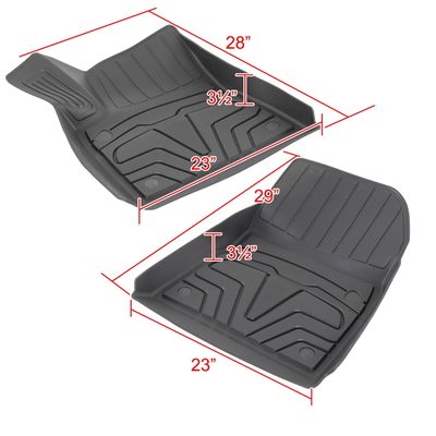 2017-2022 Tesla Model 3 Black TPE Front & Rear Floor Mats All Weather 5Pcs