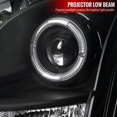 2003-2007 Cadillac CTS Halo Projector Headlights Matte Black/Clear Lens