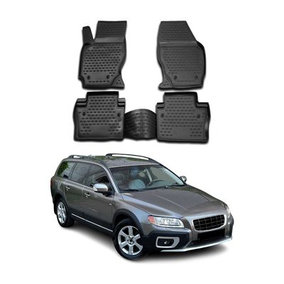 2008-2016 Volvo XC70 Floor Mats Liners Full Set All Weather Black