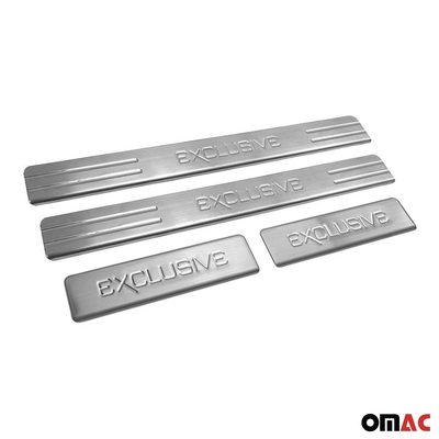 Dodge Ram Door Sill Scuff Plate Scratch Protector Exclusive Stainless Steel Silver 4Pcs