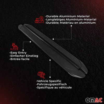 2014-2019 Ford Transit Connect L1 Short Running Boards Side Steps Black