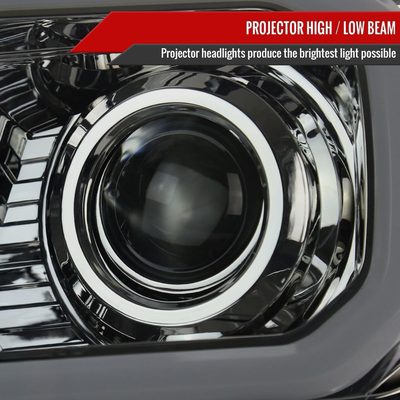 2012-2015 Toyota Tacoma LED C-Bar Headlights LED Parking Light Chrome/Smoke