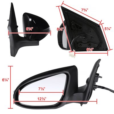 2014-2018 Toyota Corolla Glossy Black 9Pin Auto-Fold&Heated Side Mirror Driver