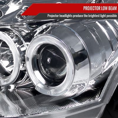 2003-2007 Infiniti G35 Coupe Dual Halo Projector Headlights Chrome/Clear Lens