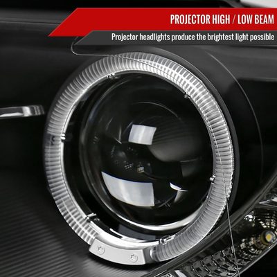 2006-2010 VW Passat Halo Projector Headlights R8 LED Light Strip Matt Black
