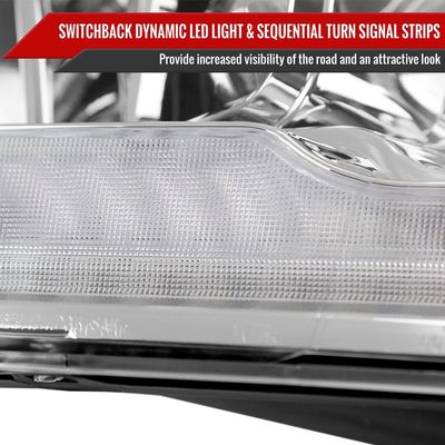 2009-2018 Dodge RAM 1500 / RAM 2500 3500 Switchback Headlights Chrome