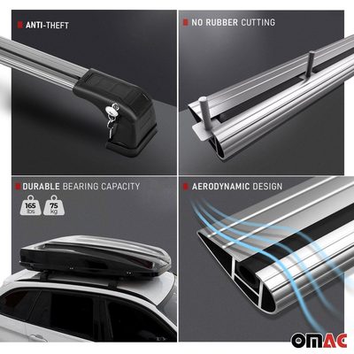 2017-2026 Audi Q7 Roof Rack Cross Bars Black
