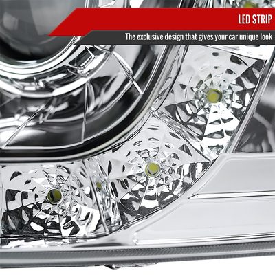 1997-2004 Ford F-150 / 1997-2002 Expedition Projector Headlights SMD LED Chrome