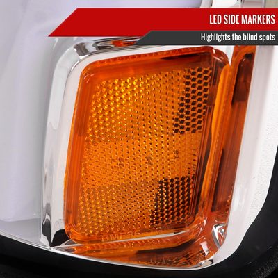 2015-2019 Chevy Silverado 2500HD/3500HD LED Signal Projector Headlights Chrome